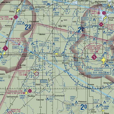 Lambert Fechter Municipal Airport (0Y4) VFR Sectional  Gaming Mouse Pad