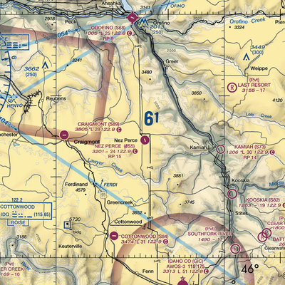 Nez Perce Municipal Airport (0S5) VFR Sectional  Gaming Mouse Pad