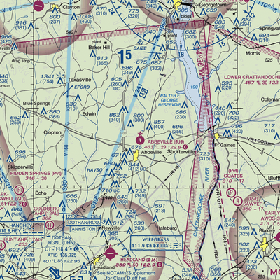 Abbeville Municipal Airport (0J0) VFR Sectional  Gaming Mouse Pad