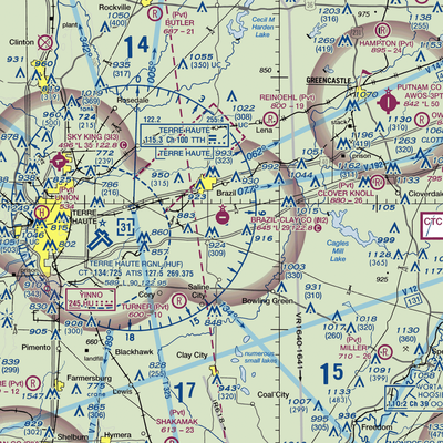 Brazil Clay County Airport (0I2) VFR Sectional  Gaming Mouse Pad