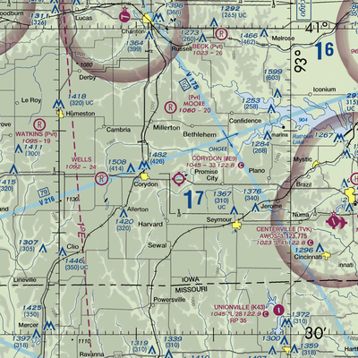 Corydon Airport (0E9) VFR Sectional  Gaming Mouse Pad