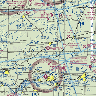 Grandpas' Farm Mendota Airport (0C7) VFR Sectional  Gaming Mouse Pad