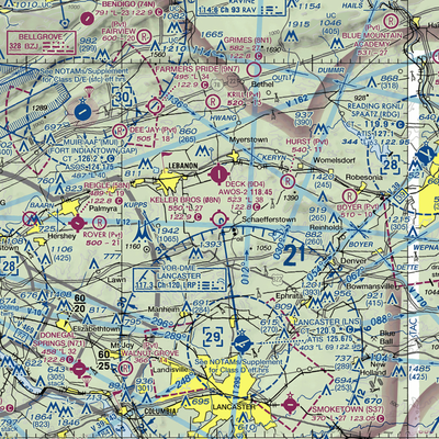 Keller Brothers Airport (08N) VFR Sectional  Gaming Mouse Pad