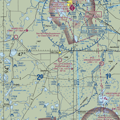 Hill City-Quadna Mountain Airport (07Y) VFR Sectional  Gaming Mouse Pad