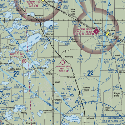 Henning Municipal Airport (05Y) VFR Sectional  Gaming Mouse Pad