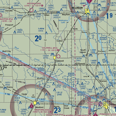 Caldwell Municipal Airport (01K) VFR Sectional  Gaming Mouse Pad