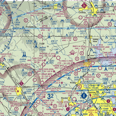 Akroville Airport (3TX) VFR Sectional  Gaming Mouse Pad