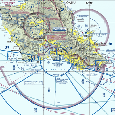 Daniel K Inouye International Airport (HNL) VFR Sectional  Gaming Mouse Pad