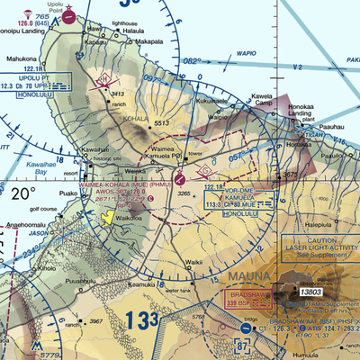 Waimea Kohala Airport (MUE) VFR Sectional  Gaming Mouse Pad