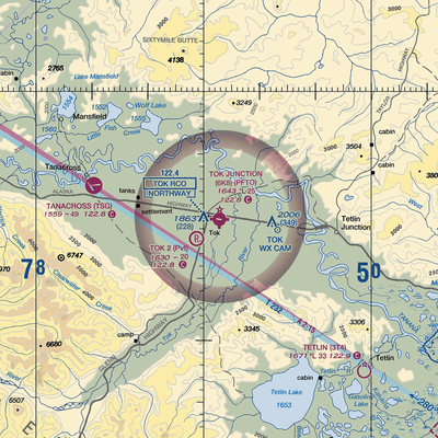 Tok Junction Airport (6K8) VFR Sectional  Gaming Mouse Pad