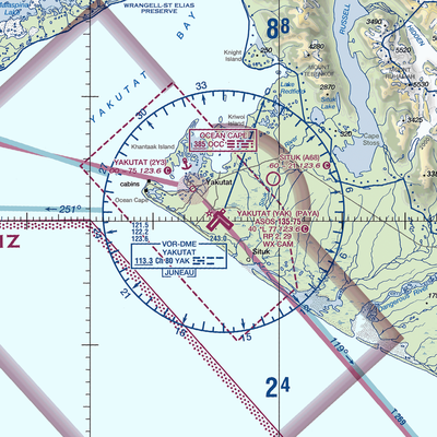 Yakutat Airport (YAK) VFR Sectional  Gaming Mouse Pad