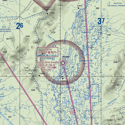 Noatak Airport (WTK) VFR Sectional  Gaming Mouse Pad