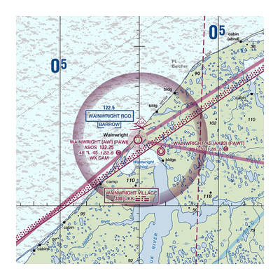 Wainwright Airport (AWI) VFR Sectional  Gaming Mouse Pad