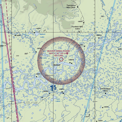 Beaver Airport (WBQ) VFR Sectional  Gaming Mouse Pad