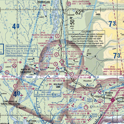 Willow Airport (UUO) VFR Sectional  Gaming Mouse Pad