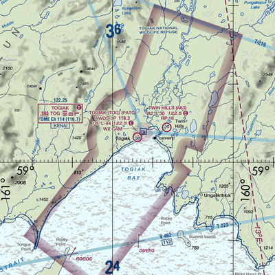 Togiak Airport (TOG) VFR Sectional  Gaming Mouse Pad