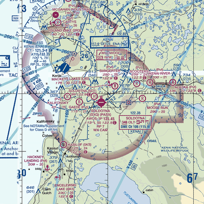 Soldotna Airport (SXQ) VFR Sectional  Gaming Mouse Pad