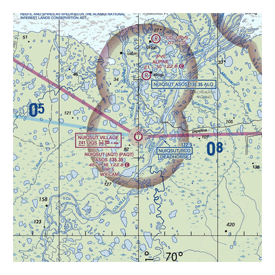 Nuiqsut Airport (AQT) VFR Sectional  Gaming Mouse Pad