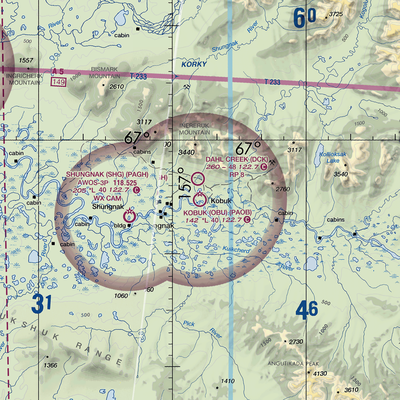 Kobuk Airport (OBU) VFR Sectional  Gaming Mouse Pad