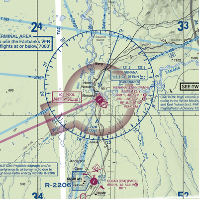 Nenana Municipal Airport (ENN) VFR Sectional  Gaming Mouse Pad