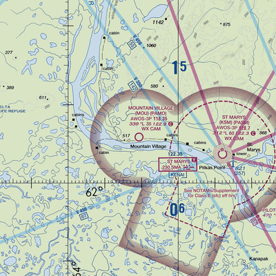 Mountain Village Airport (MOU) VFR Sectional  Gaming Mouse Pad