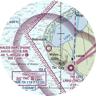 Wales Airport (IWK) VFR Sectional  Gaming Mouse Pad