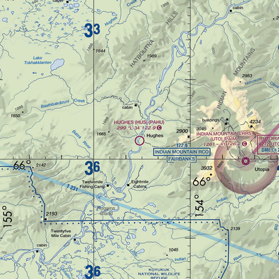 Hughes Airport (HUS) VFR Sectional  Gaming Mouse Pad