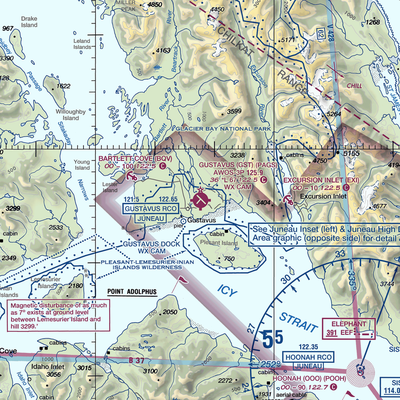 Gustavus Airport (GST) VFR Sectional  Gaming Mouse Pad