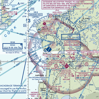 Kenai Municipal Airport (ENA) VFR Sectional  Gaming Mouse Pad