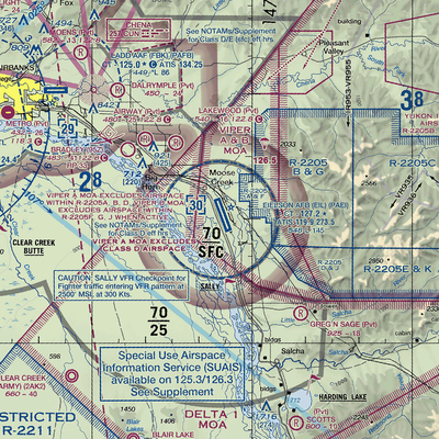 Eielson Air Force Base (EIL) VFR Sectional  Gaming Mouse Pad