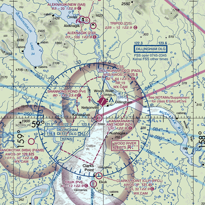 Dillingham Airport (DLG) VFR Sectional  Gaming Mouse Pad