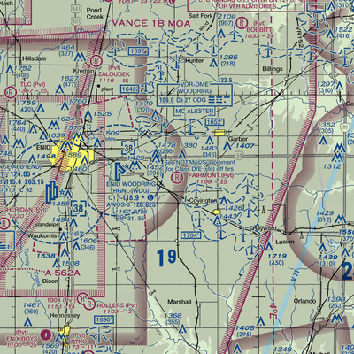 Fairmont Field Airport (1OK) VFR Sectional  Gaming Mouse Pad