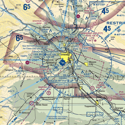 Yakima Air Terminal McAllister Field (YKM) VFR Sectional  Gaming Mouse Pad