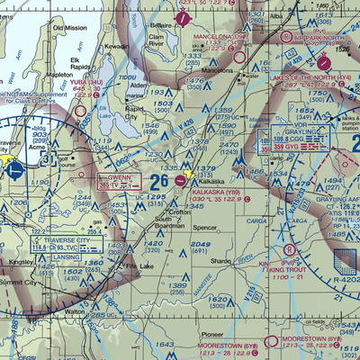 Kalkaska City Airport (Y89) VFR Sectional  Gaming Mouse Pad