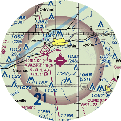 Ionia County Airport (Y70) VFR Sectional  Gaming Mouse Pad