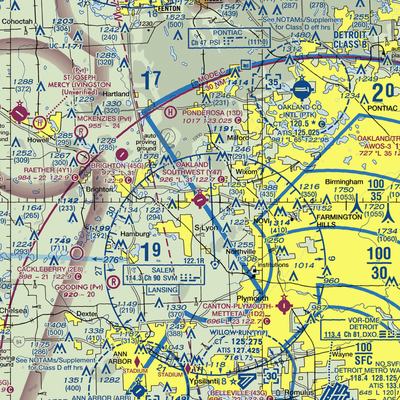 Oakland Southwest Airport (Y47) VFR Sectional  Gaming Mouse Pad