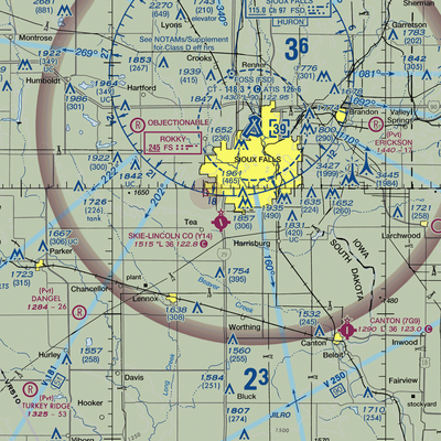 Marv Skie Lincoln County Airport (Y14) VFR Sectional  Gaming Mouse Pad