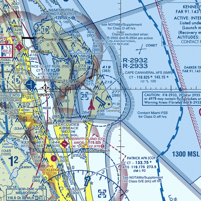 Cape Canaveral AFS Skid Strip (XMR) VFR Sectional  Gaming Mouse Pad