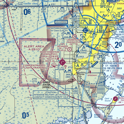 Miami Homestead General Aviation Airport (X51) VFR Sectional  Gaming Mouse Pad