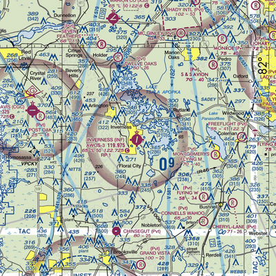 Inverness Airport (INF) VFR Sectional  Gaming Mouse Pad