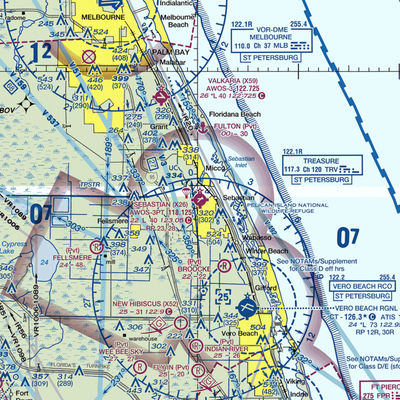 Sebastian Municipal Airport (X26) VFR Sectional  Gaming Mouse Pad