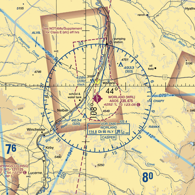 Worland Municipal Airport (WRL) VFR Sectional  Gaming Mouse Pad