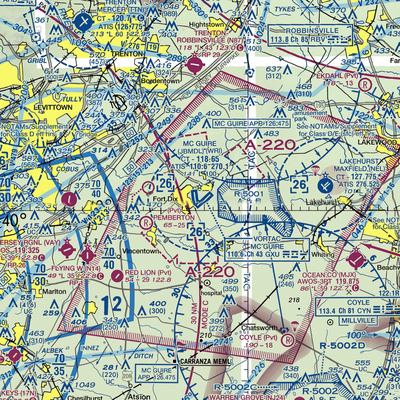 Mc Guire Air Force Base (WRI) VFR Sectional  Gaming Mouse Pad