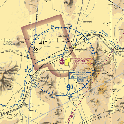 Winnemucca Municipal Airport (WMC) VFR Sectional  Gaming Mouse Pad