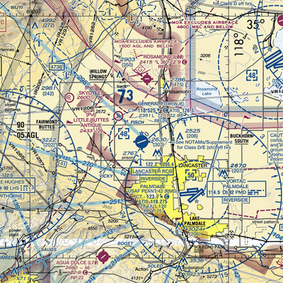 General WM J Fox Airfield (WJF) VFR Sectional  Gaming Mouse Pad