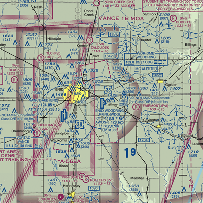 Enid Woodring Regional Airport (WDG) VFR Sectional  Gaming Mouse Pad