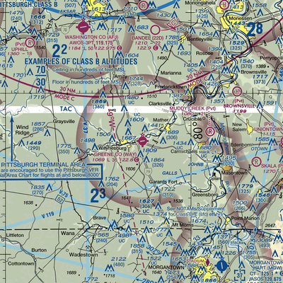 Greene County Airport (WAY) VFR Sectional  Gaming Mouse Pad