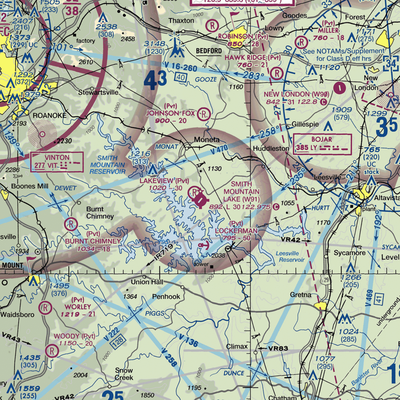 Smith Mountain Lake Airport (W91) VFR Sectional  Gaming Mouse Pad