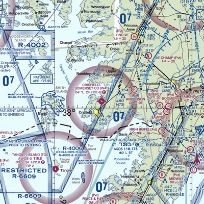 Crisfield Municipal Airport (W41) VFR Sectional  Gaming Mouse Pad