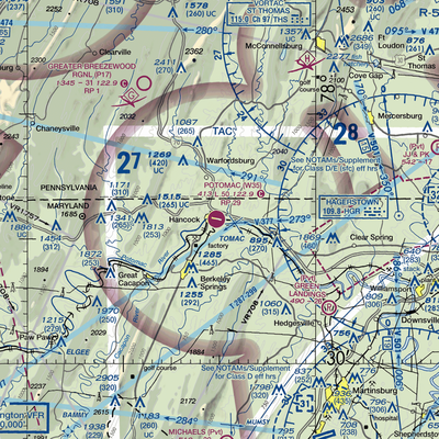 Potomac Airpark (W35) VFR Sectional  Gaming Mouse Pad